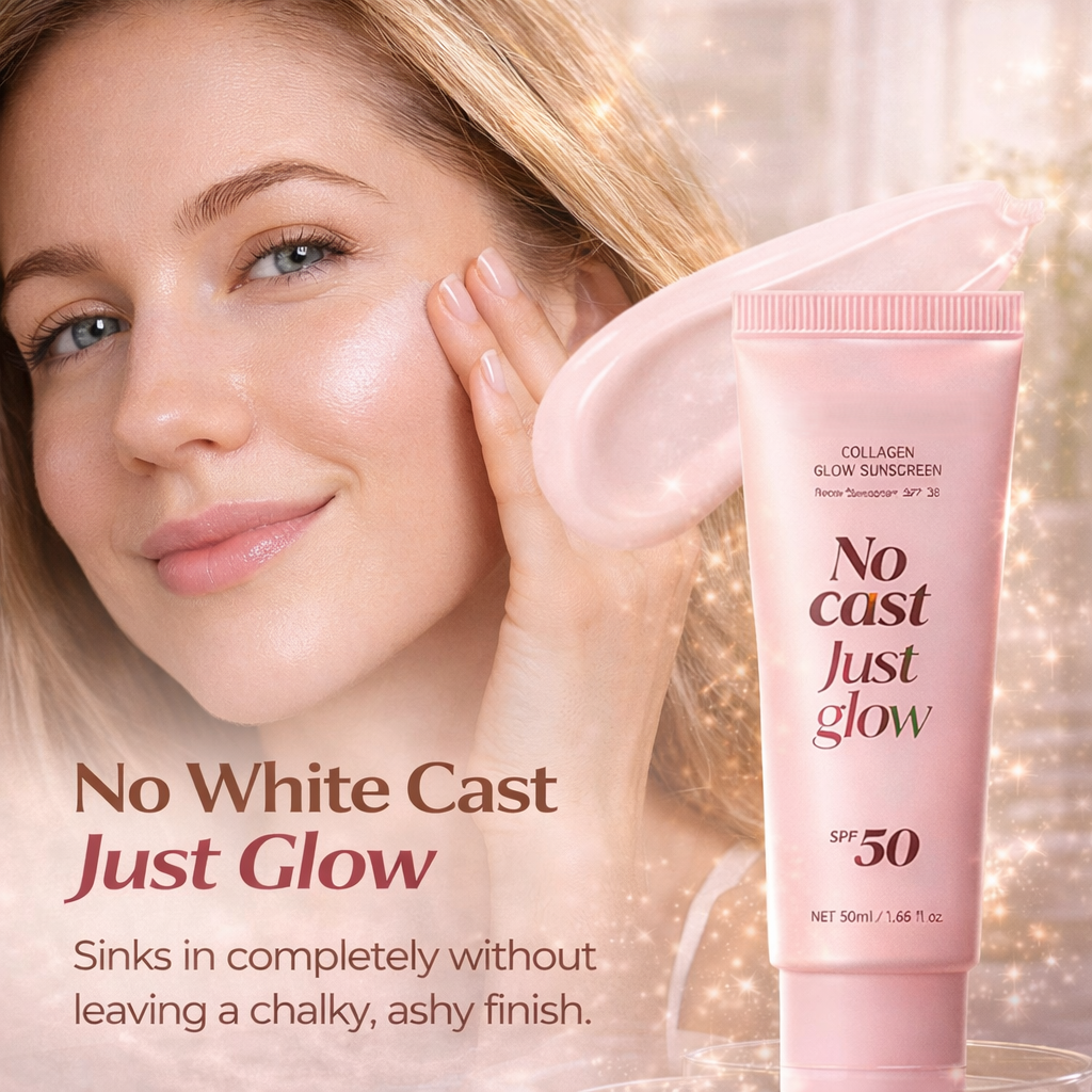 【SEATLIKE】No Cast Just Glow Collagen Sunscreen 🌿| Fast Absorbing, Water & Sweat Resistant,Oil Free Sunscreen for Sensitive Skin-918
