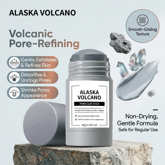 Alaska Volcano Pore Clay Stick |Clogged Pores? Fix Them in 10 Minutes.-A