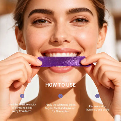 【CEELIKE】 Purple Teeth Whitening Strips🌿 | Non Sensitive Teeth Whitening,Peroxide Free-918