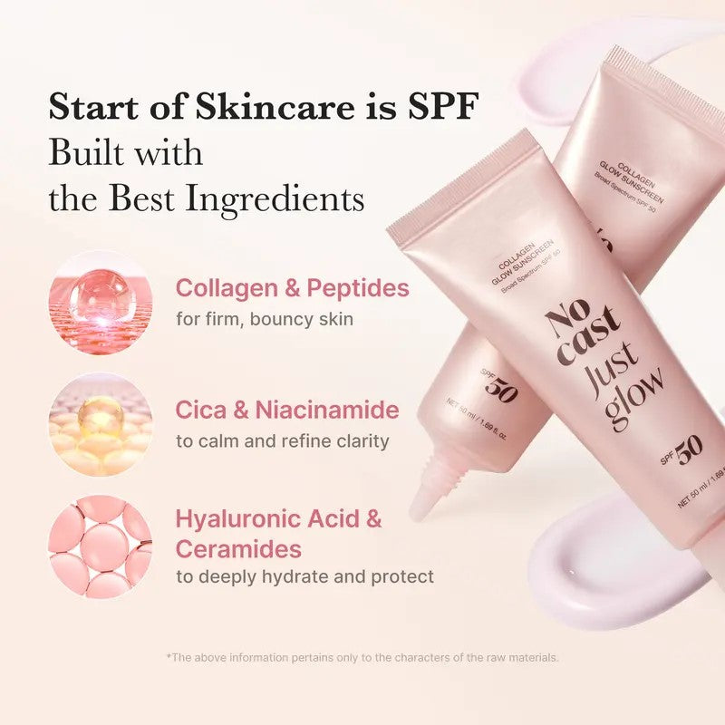 【SEATLIKE】No Cast Just Glow Collagen Sunscreen 🌿| Fast Absorbing, Water & Sweat Resistant,Oil Free Sunscreen for Sensitive Skin-918