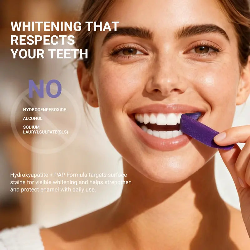 【CEELIKE】 Purple Teeth Whitening Strips🌿 | Non Sensitive Teeth Whitening,Peroxide Free-918
