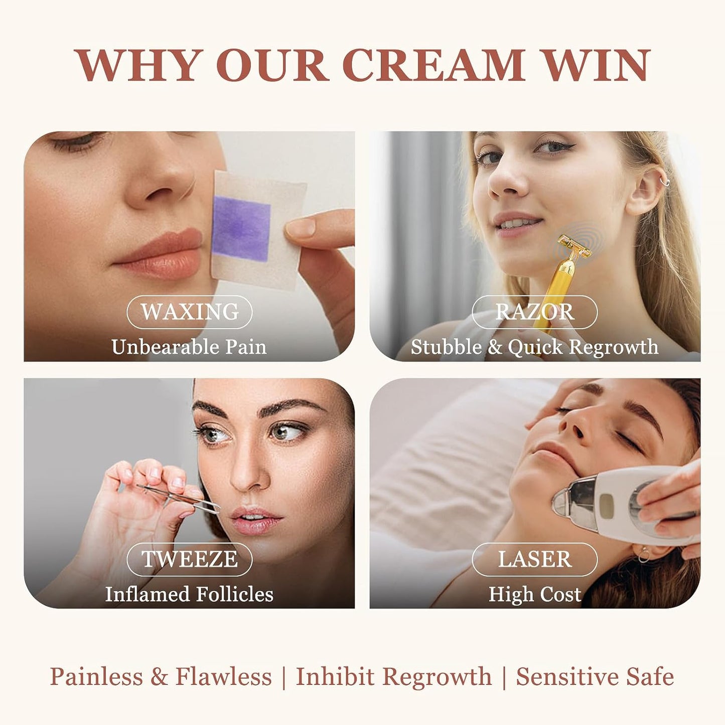 Coconut Depilatory Cream| Fast, Easy Hair Removal for Smooth, Soft-Feeling Skin-A