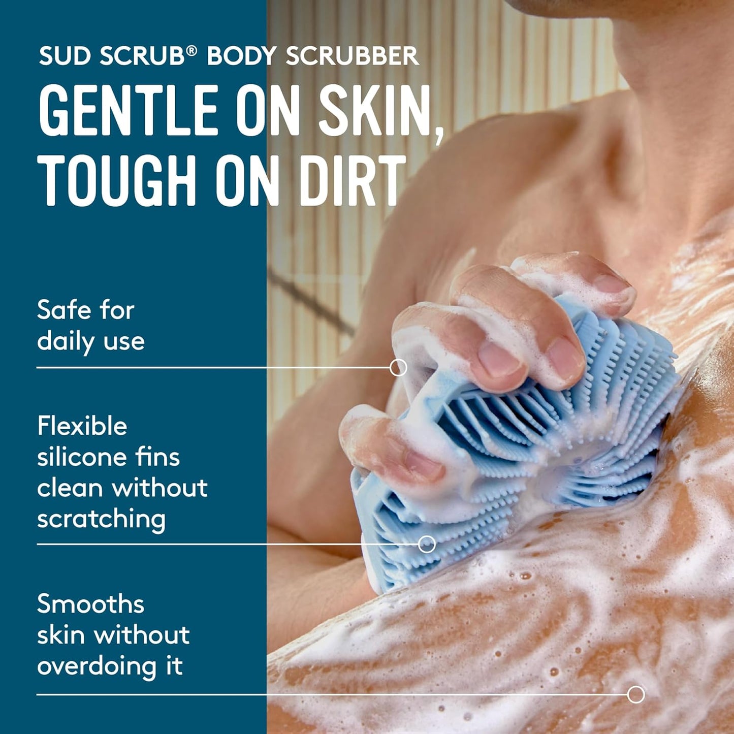 Antimicrobial Silicone Face Scrubber ‖Gentle Exfoliating Facial Cleansing Brush for Sensitive Skin-A