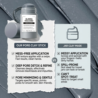 Alaska Volcano Pore Clay Stick |Clogged Pores? Fix Them in 10 Minutes.-A