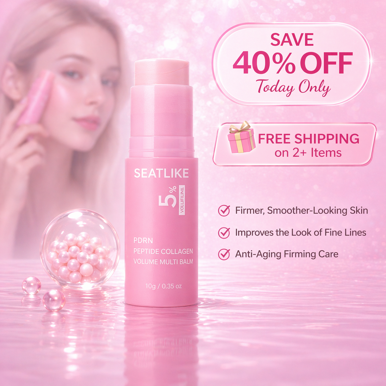 SEATLIKE PDRN Peptide Collagen Volume Multi Balm for Fine Lines & Firm-Looking Skin-9SLL