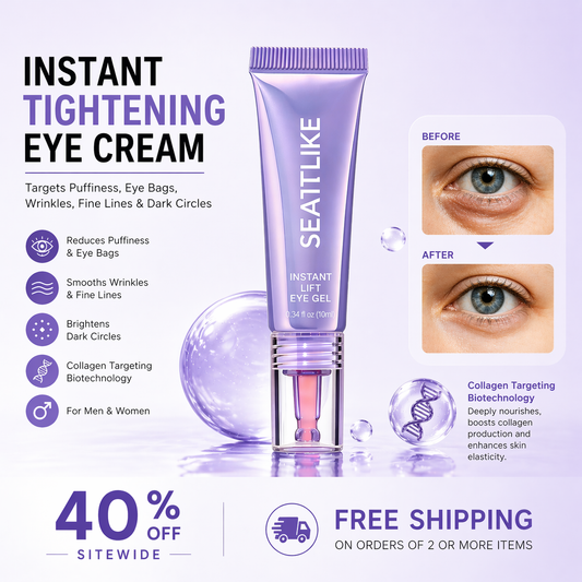 NEW! SEATLIKE Instant Lift Eye Gel - For Puffiness & Bags, Wrinkles, Fine Lines and Dark Circles, Anti Aging Skin Care for Men & Women with Collagen Targeting Biotech-9SLL