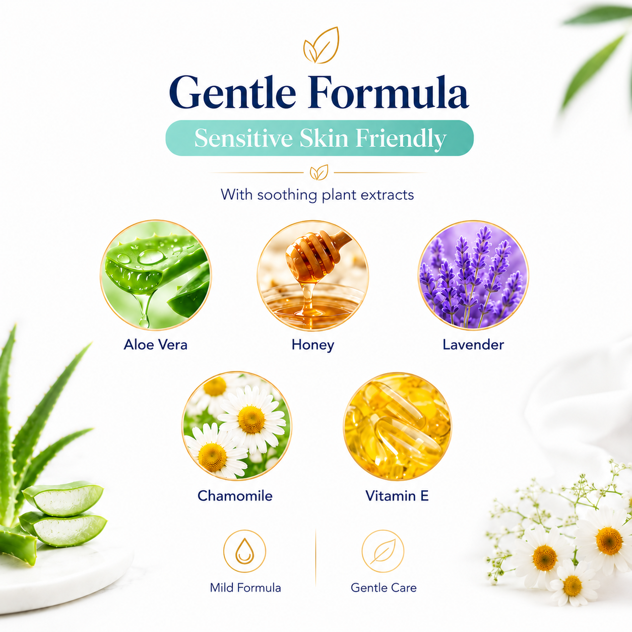 Gentle Body Hair Removal Cream For Chest, Arms, Legs & Underarms · Aloe & Olive-FD6U