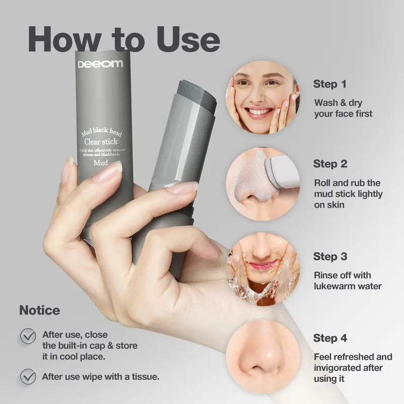 Alaska Volcano Pore Clay Stick |Clogged Pores? Fix Them in 10 Minutes.-A